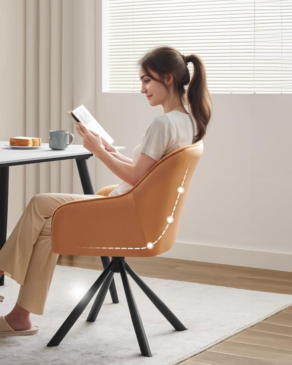 Luxe eetkamerstoel met armleuning en 360° draaibaar - De Vries Meubels