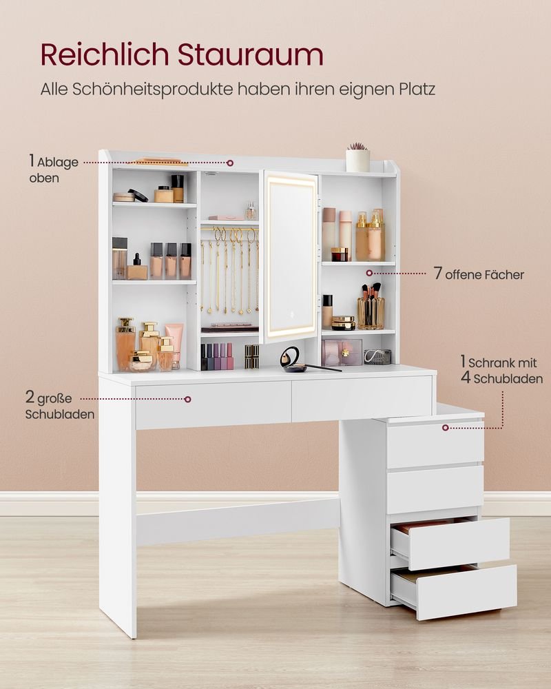 Make - uptafel met LED - verlichting en veel opbergruimte - Modern en Praktisch - De Vries Meubels