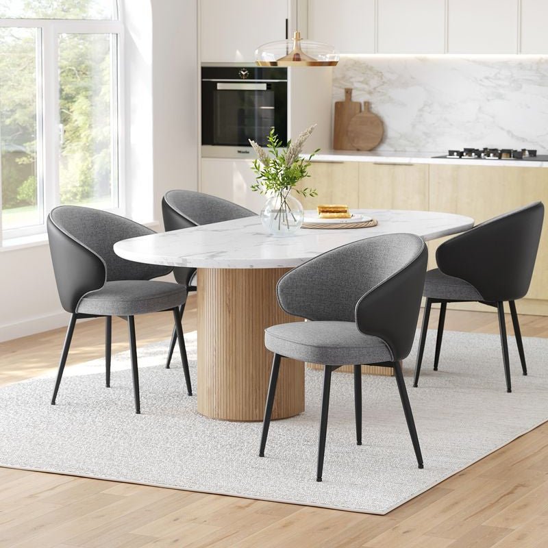 Moderne eetkamerstoelen met armleuning – Set van 2 - De Vries Meubels