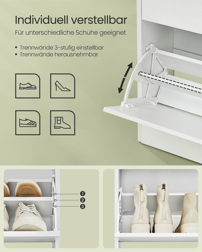 Moderne schoenenkast met verstelbare indeling en extra opbergruimte - De Vries Meubels