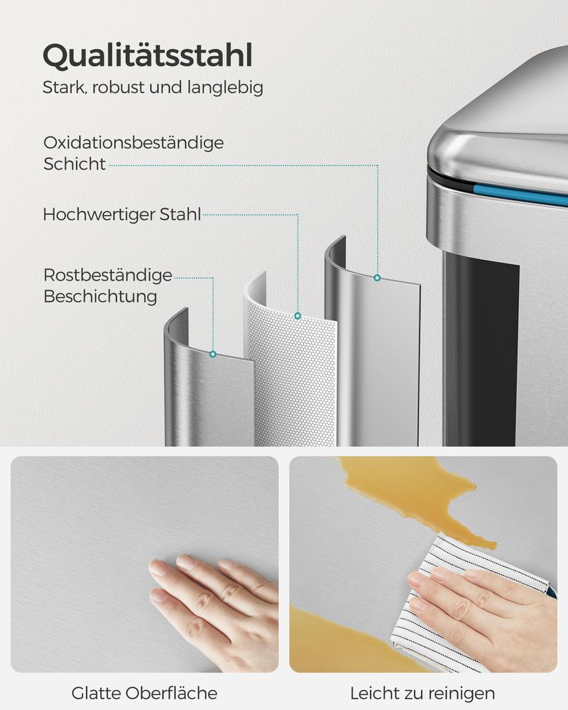 Pedaalemmer 40L - Met 2 Binnenemmers - Afvalscheiding - De Vries Meubels