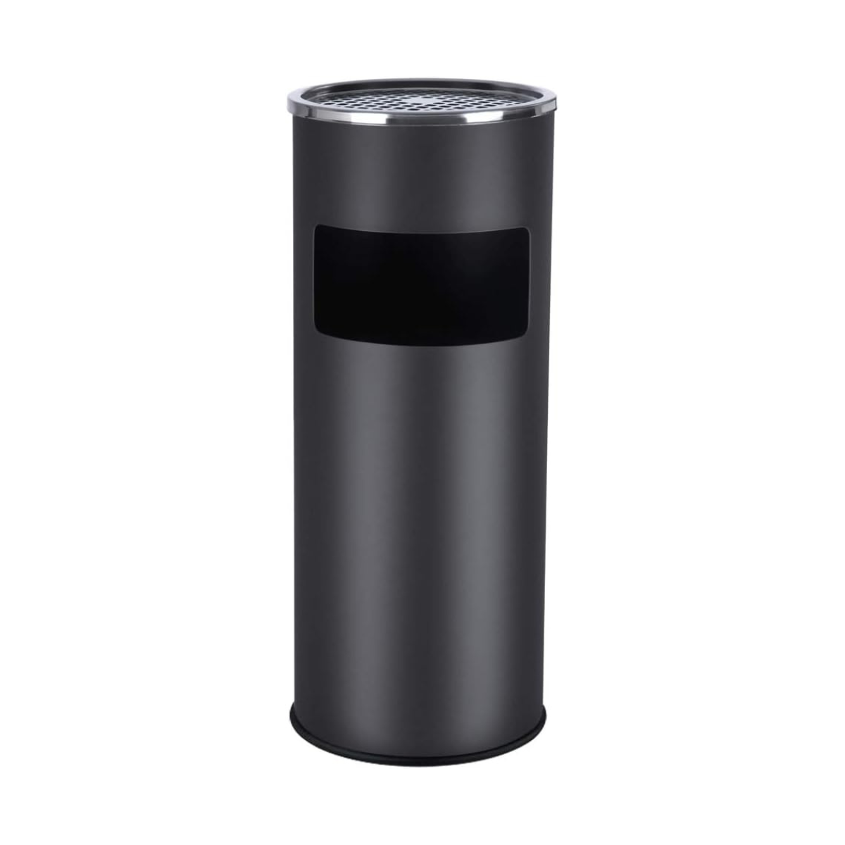 Edelstahl-Aschenbecher-Abfalleimer – Standmodell – 30 Liter – Herausnehmbarer Inneneimer – Für den Innen- und Außenbereich – Schwarz/Silber