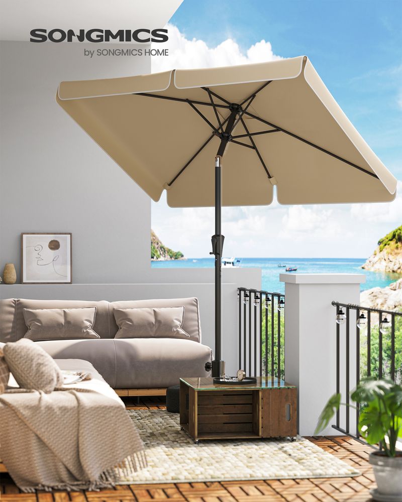 Rechthoekige Parasol - Balkon Parasol met Kantelfunctie - UV - bescherming - De Vries Meubels