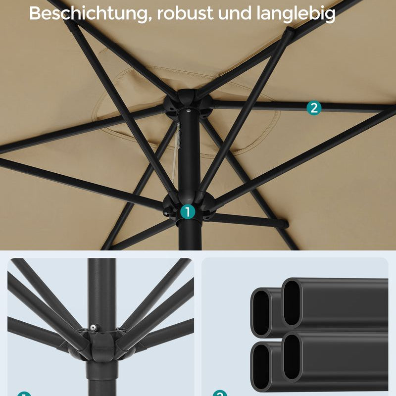 Rechthoekige Parasol - Balkon Parasol met Kantelfunctie - UV - bescherming - De Vries Meubels