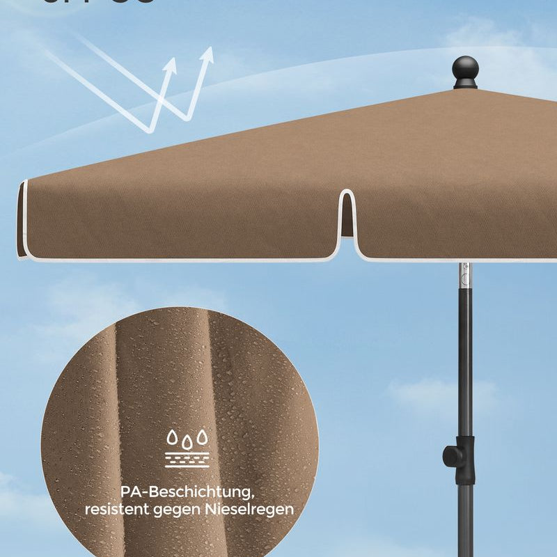 Rechthoekige Parasol - Kantelbaar - Hoogte Verstelbaar - UV - bescherming tot UPF 50+ - De Vries Meubels