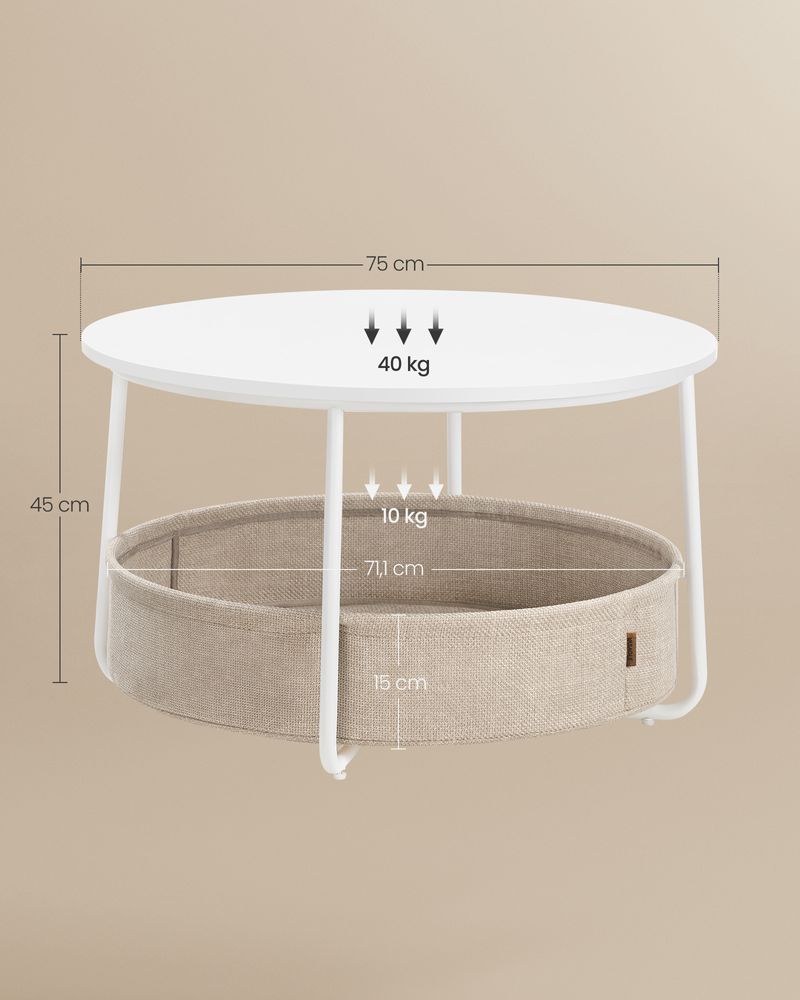 Ronde salontafel met opbergmand - Stijlvol en praktisch - De Vries Meubels