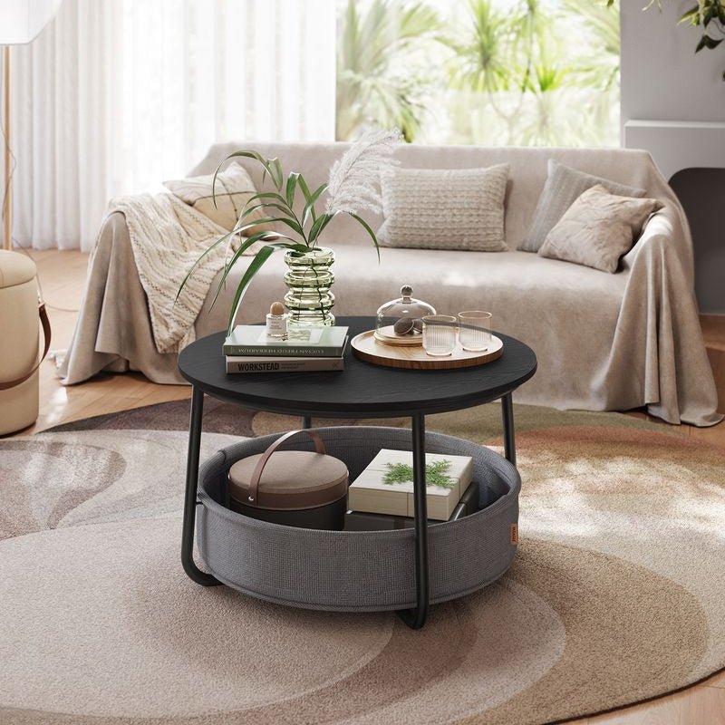 Ronde salontafel met opbergmand - Stijlvol en praktisch - De Vries Meubels