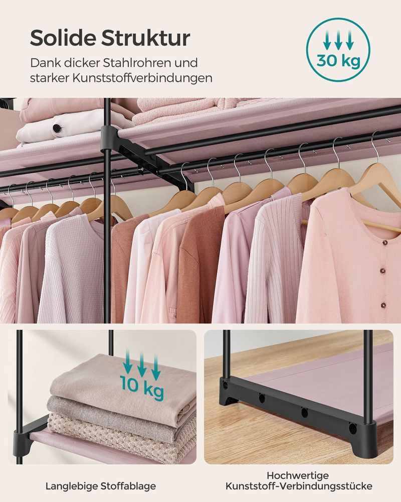 Ruime Stoffen Kledingkast met Beschermhoes en Kledingroedes - De Vries Meubels