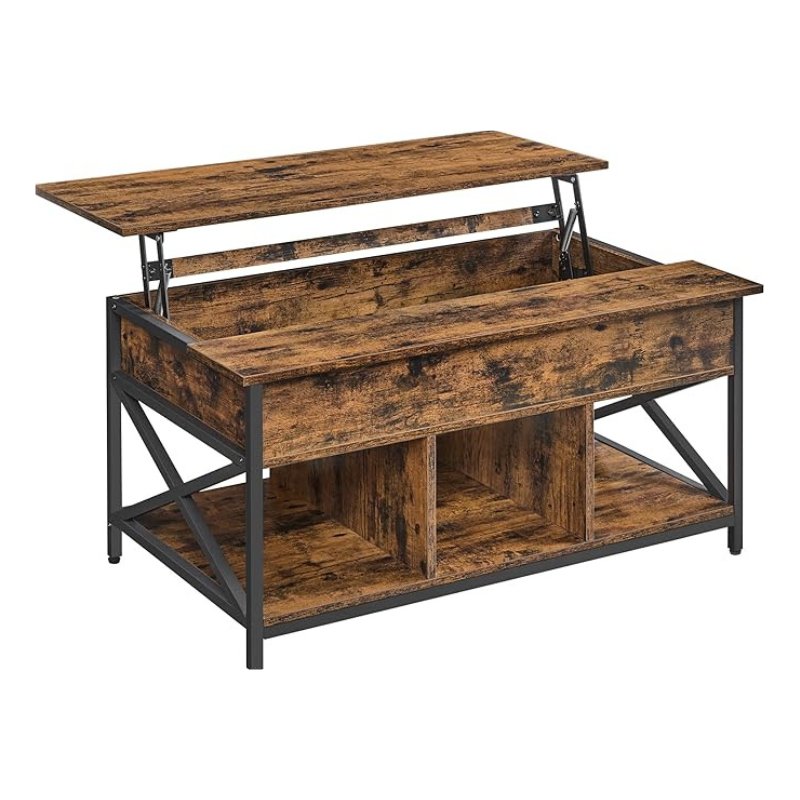 Salontafel met Opbergruimte - Blad in Hoogte Verstelbaar - Woonkamer Tafel - De Vries Meubels