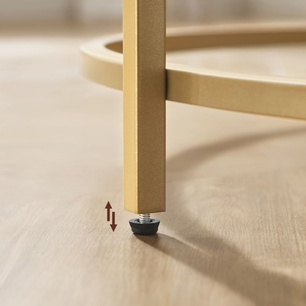 Salontafel met Rond Goudkleurig Frame – Elegante Blikvanger voor de Woonkamer - De Vries Meubels