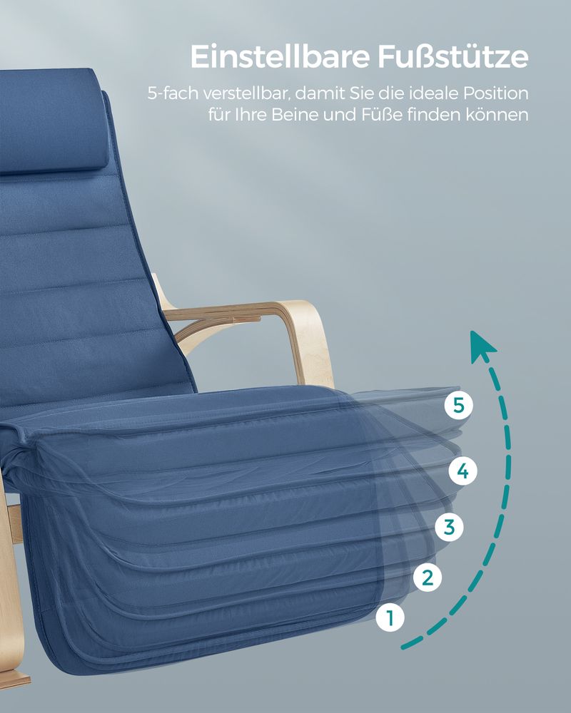 Schommelstoel met Verstelbare Voetensteun - Zitstoel Draagvermogen tot 150 kg - De Vries Meubels
