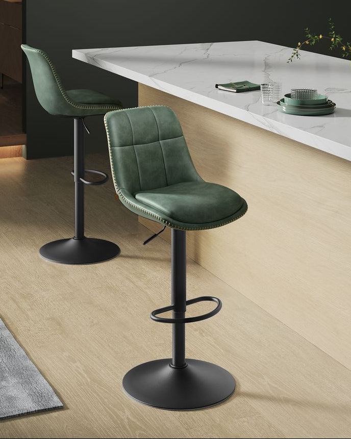 2er-Set Barhocker - Verstellbar und 360° drehbar - Kunstleder