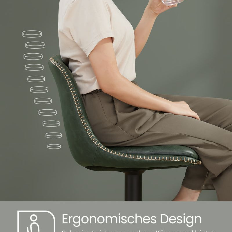 Set van 2 Barkrukken - Verstelbaar en 360° Draaibaar - Kunstleer - De Vries Meubels