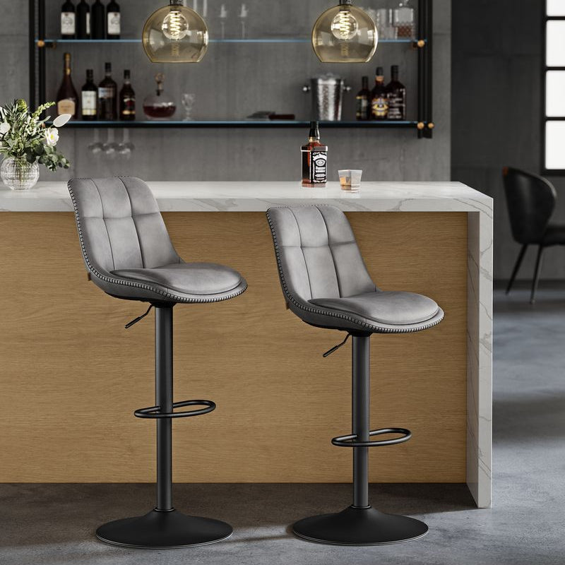 Set van 2 Barkrukken - Verstelbaar en 360° Draaibaar - Kunstleer - De Vries Meubels