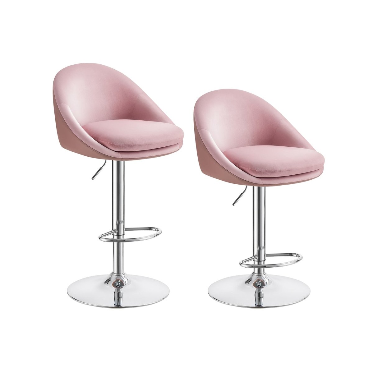 Set van 2 Luxe Barstoelen - Bouclé - Fluweel - Verstelbaar - De Vries Meubels