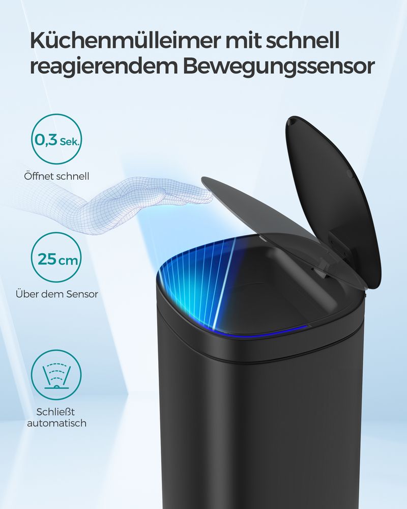 Slimme sensor Afvalemmer 50L - Prullenbak - Compact - De Vries Meubels