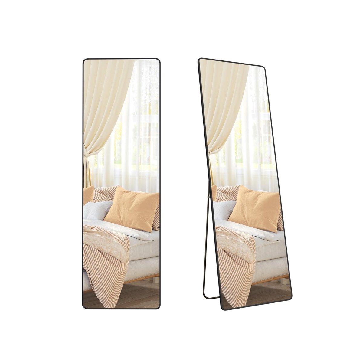 Staande Spiegel 160 x 50 cm – Rechthoekig Design – Vrijstaand of Wandmontage - De Vries Meubels