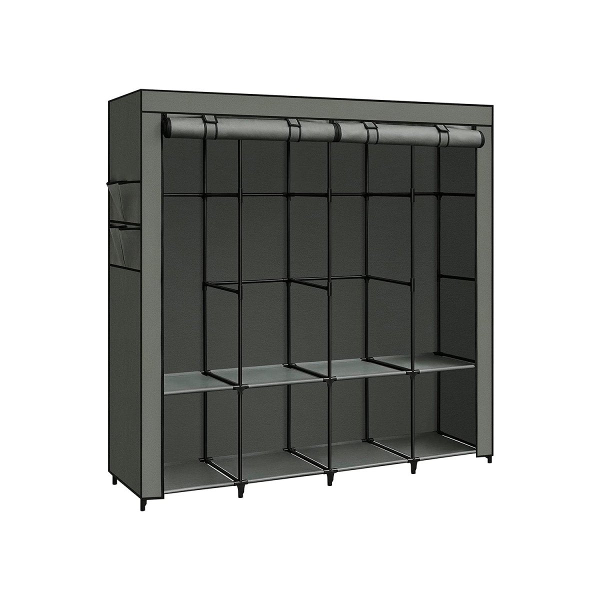 Stoffen Kledingkast met Hangvakken en Planken – Ruime en Praktische Opbergoplossing - De Vries Meubels