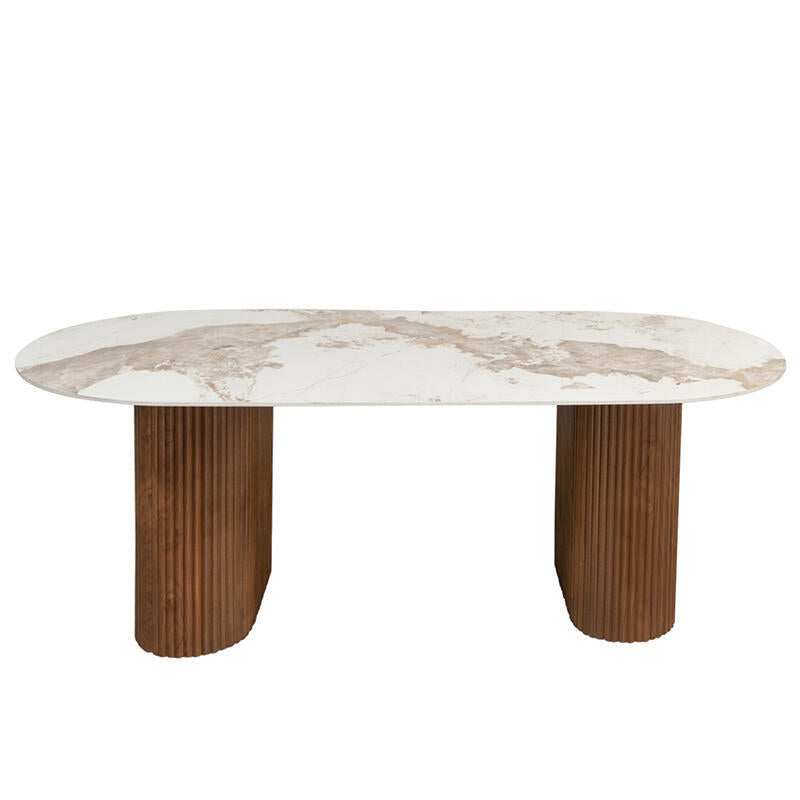 Urban Chique Esstisch – Keramikmarmor – 220 x 100 x 76 cm – Modernes Design – Funktional Und Zeitlos
