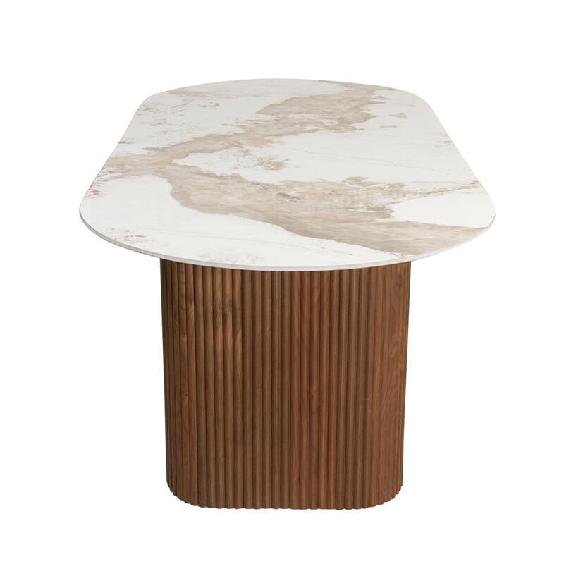 Urban Chique Esstisch – Keramikmarmor – 220 x 100 x 76 cm – Modernes Design – Funktional Und Zeitlos