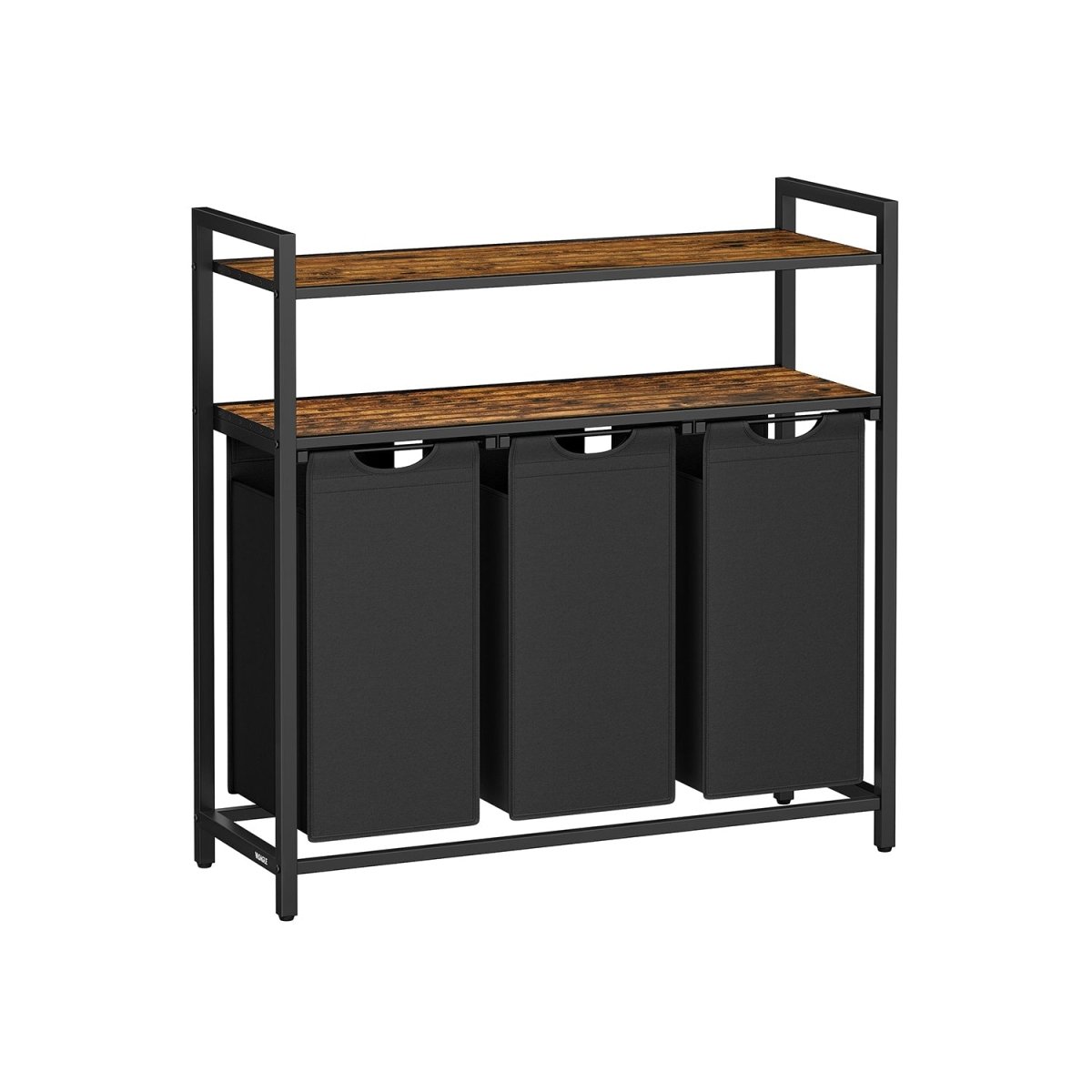 Wasmand en 2 Opbergplanken - Ideaal voor Wasgoed en Badaccessoires - De Vries Meubels