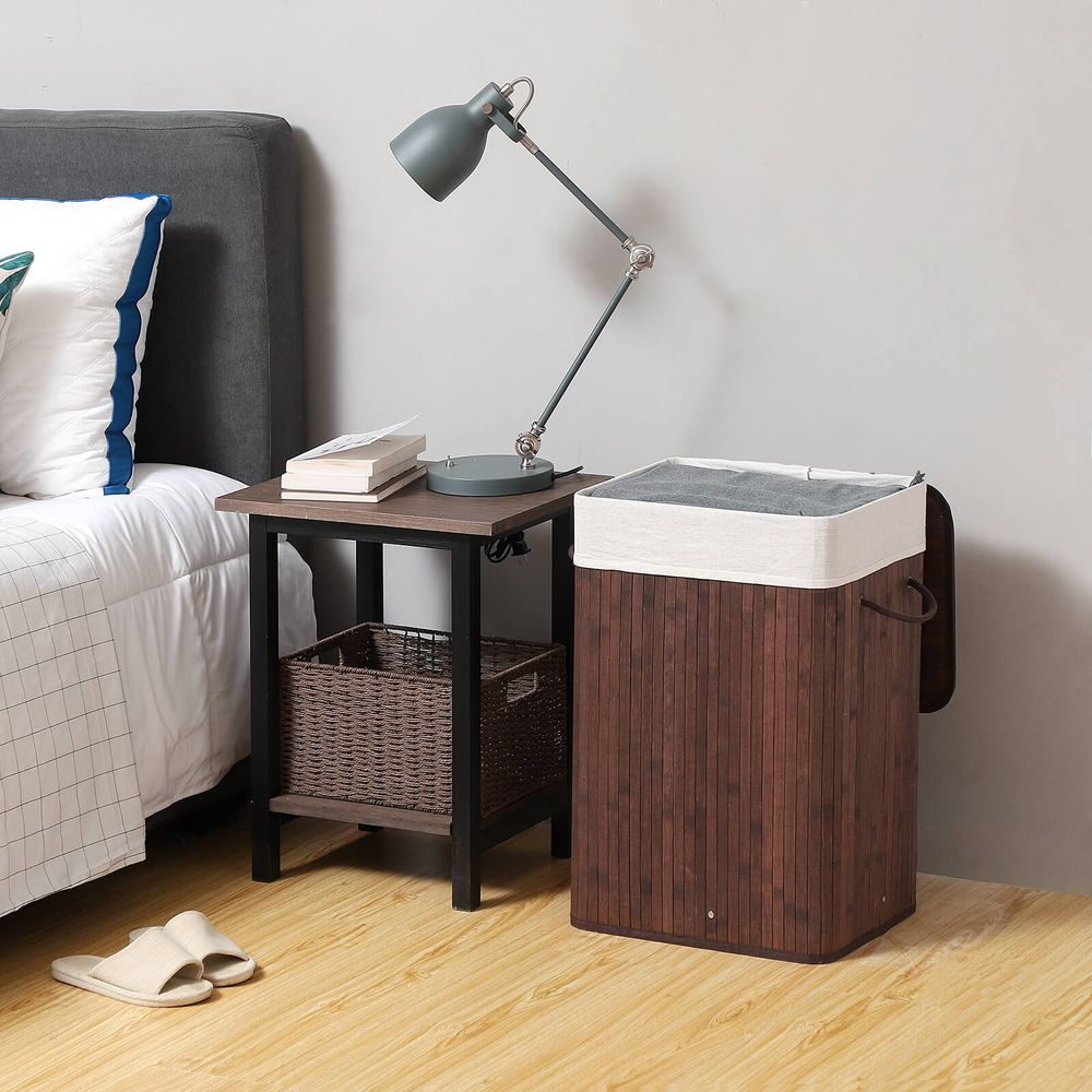 Wasmand van Bamboe – Opvouwbare Wasbox met Uitneembare Waszak - De Vries Meubels