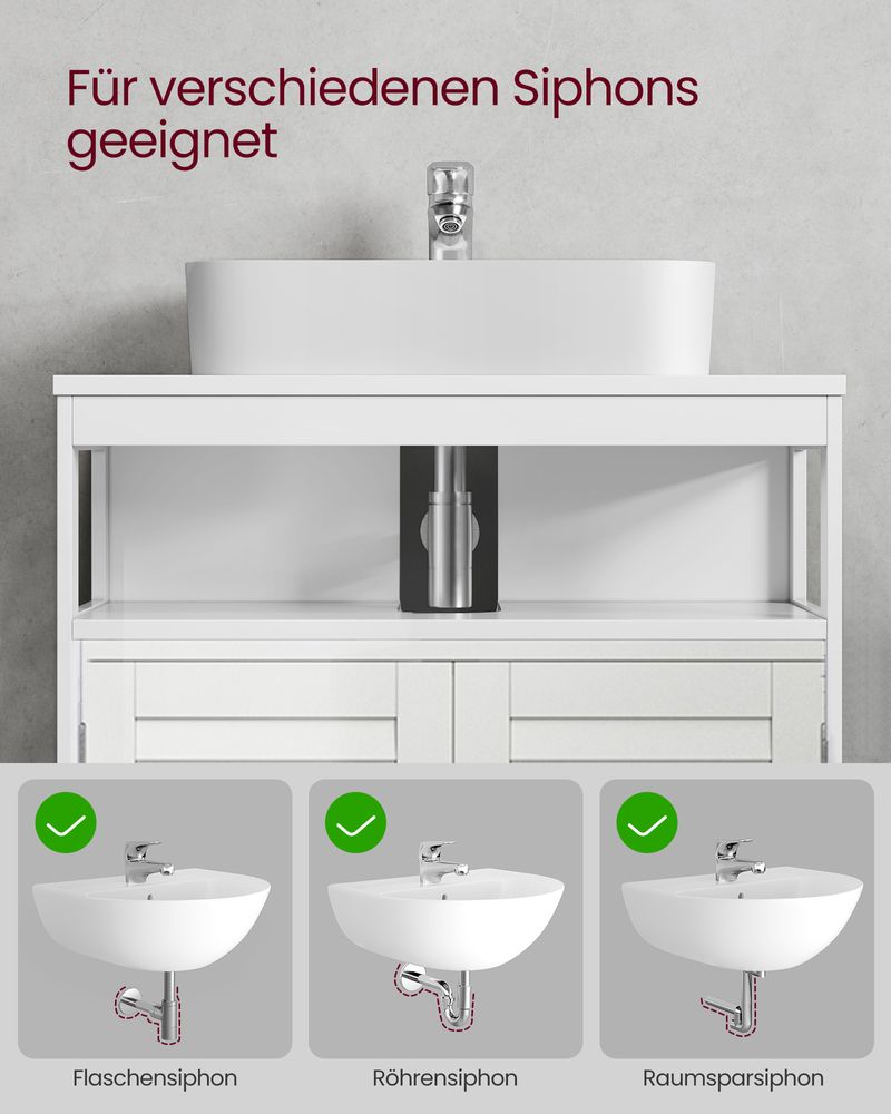 Wastafelkast - Badkamerkast - Kast onder wastafel - De Vries Meubels