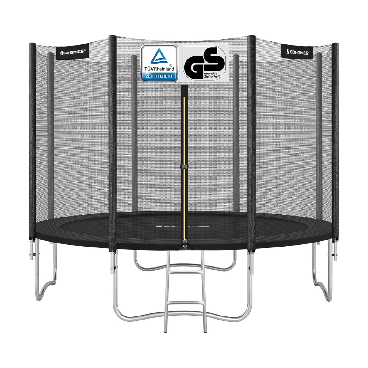 Gartentrampolin – 366 cm – Mit Sicherheitsnetz, Leiter und Randabdeckung – TÜV-geprüft – Für Kinder und Erwachsene