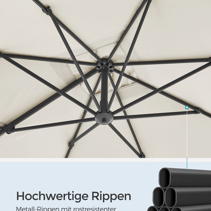 Zweefparasol 270 x 270 cm - Compleet Verstelbaar en 360° draaibaar - De Vries Meubels