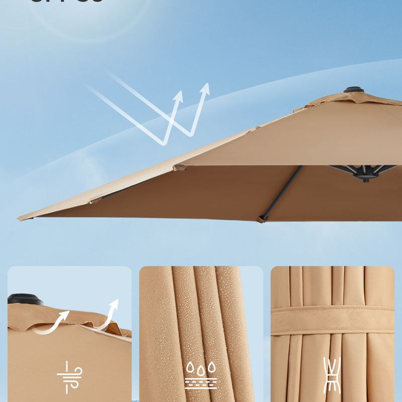Zweefparasol 270 x 270 cm - Compleet Verstelbaar en 360° draaibaar - De Vries Meubels