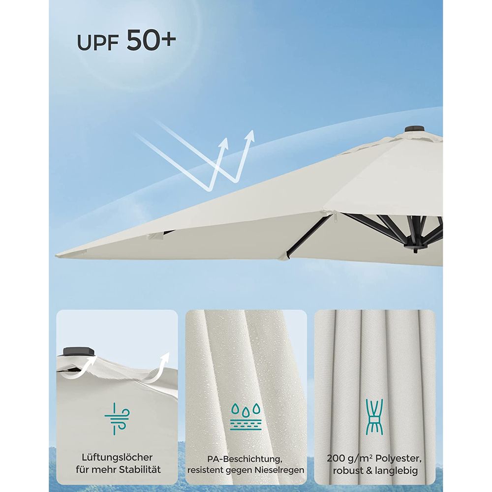 Zweefparasol 290 x 290 cm - Compleet Verstelbaar - Kantelbaar en 360° Draaifunctie - De Vries Meubels