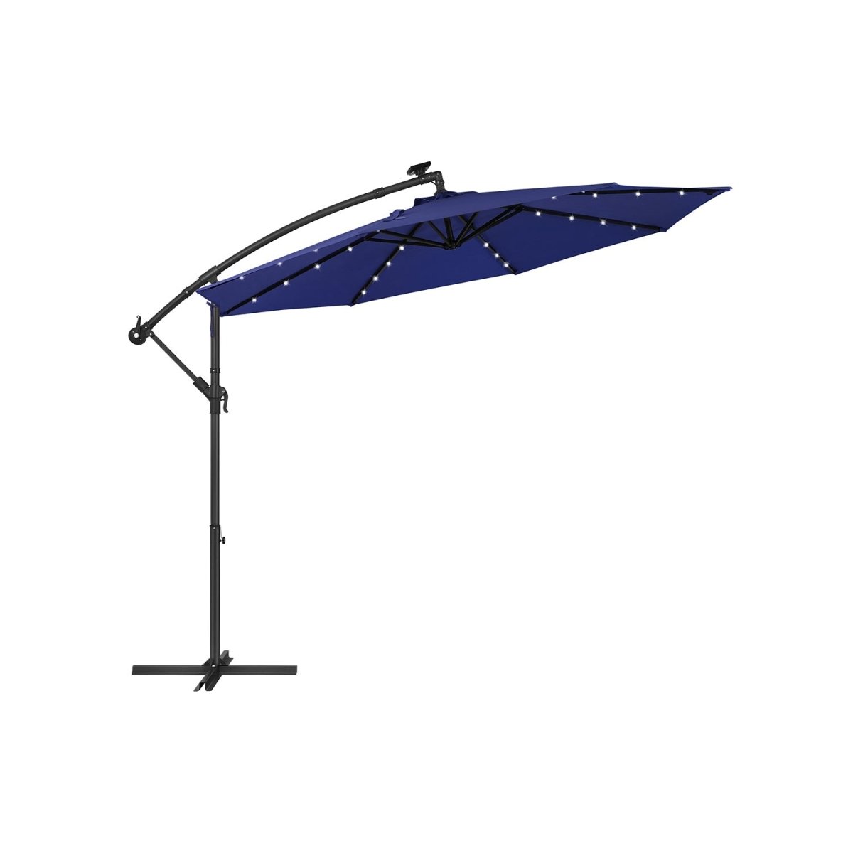 Zweefparasol Ø300 cm met LED - verlichting - Verstelbaar - Zonne - energie - De Vries Meubels