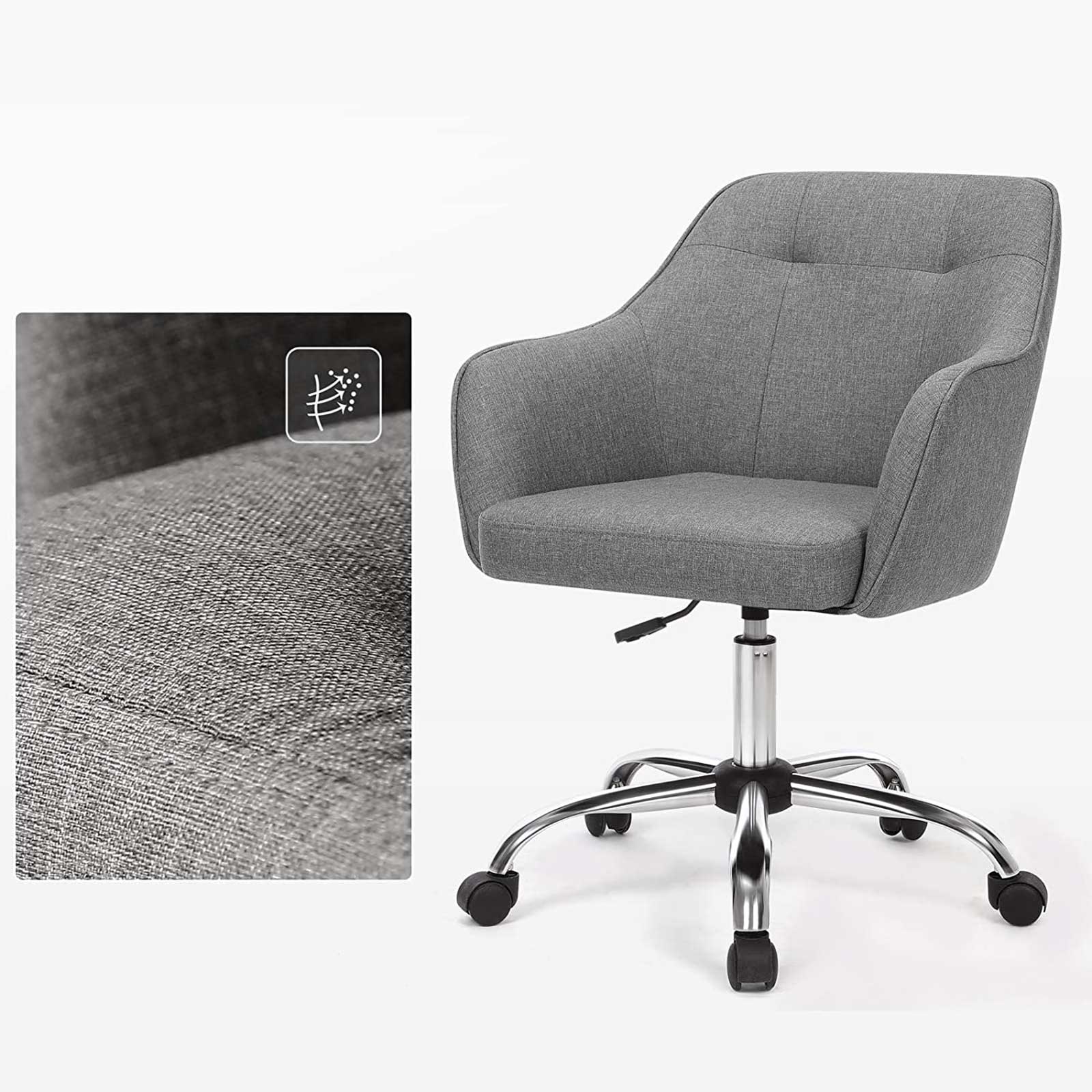 Bürostuhl mit Armlehnen – höhenverstellbar – bequeme Polsterung – 64 cm breit