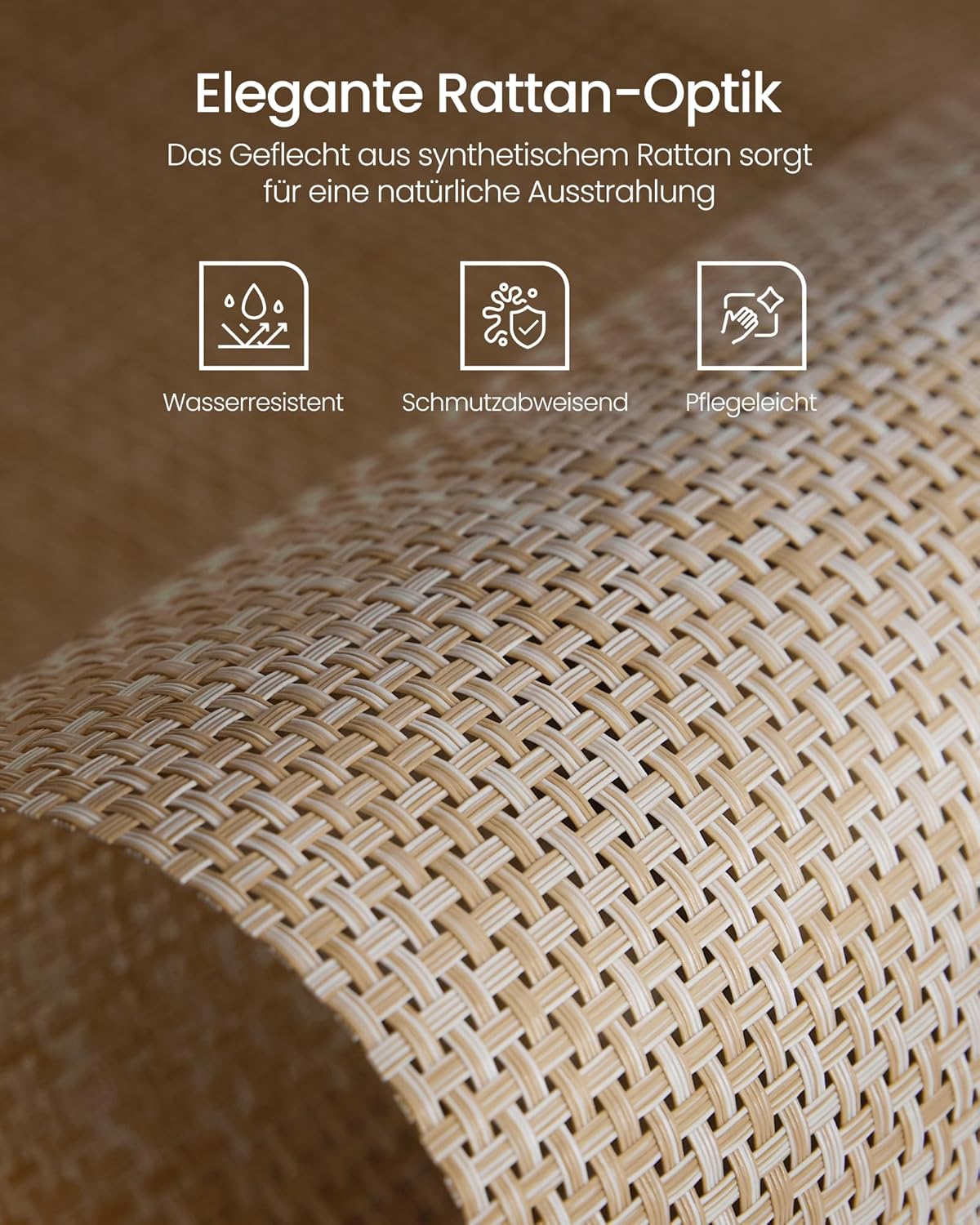 Nahaufnahme des synthetischen Rattangeflechts