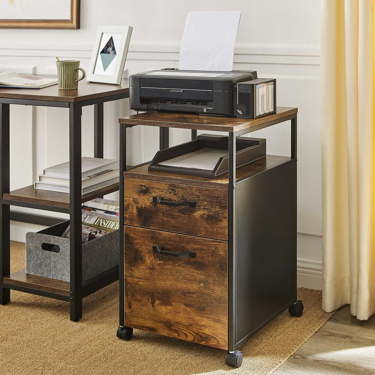 Schubladenelement auf Rollen - mit 2 Schubladen - Home Office