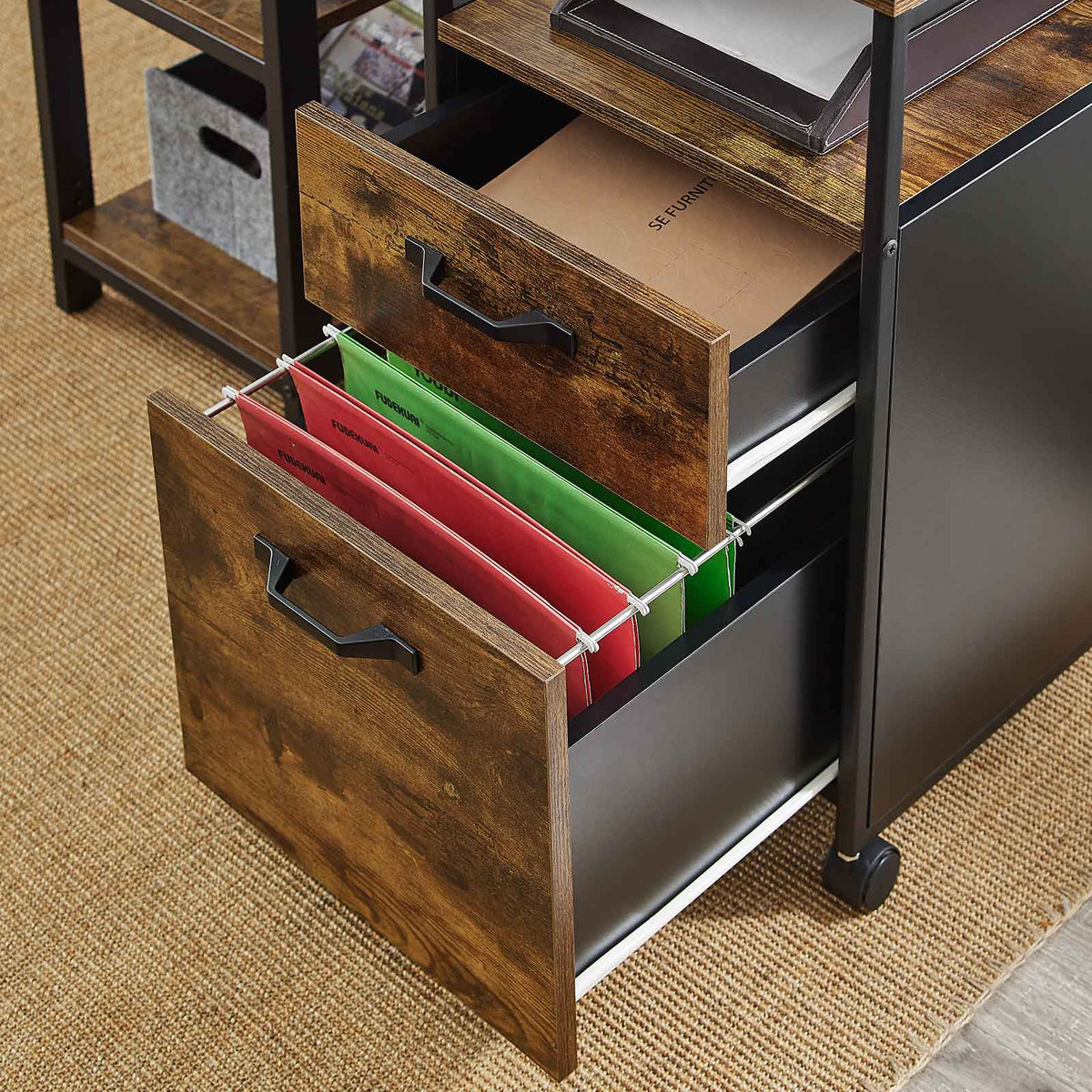 Schubladenelement auf Rollen - mit 2 Schubladen - Home Office