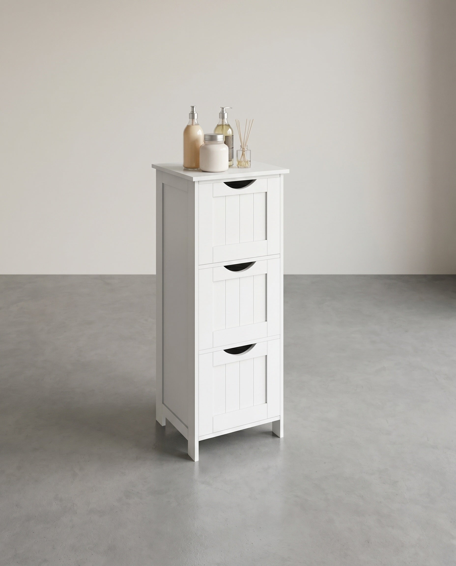 Badezimmerschrank mit 3 oder 4 Schubladen – Kompakt und funktional – Weiß