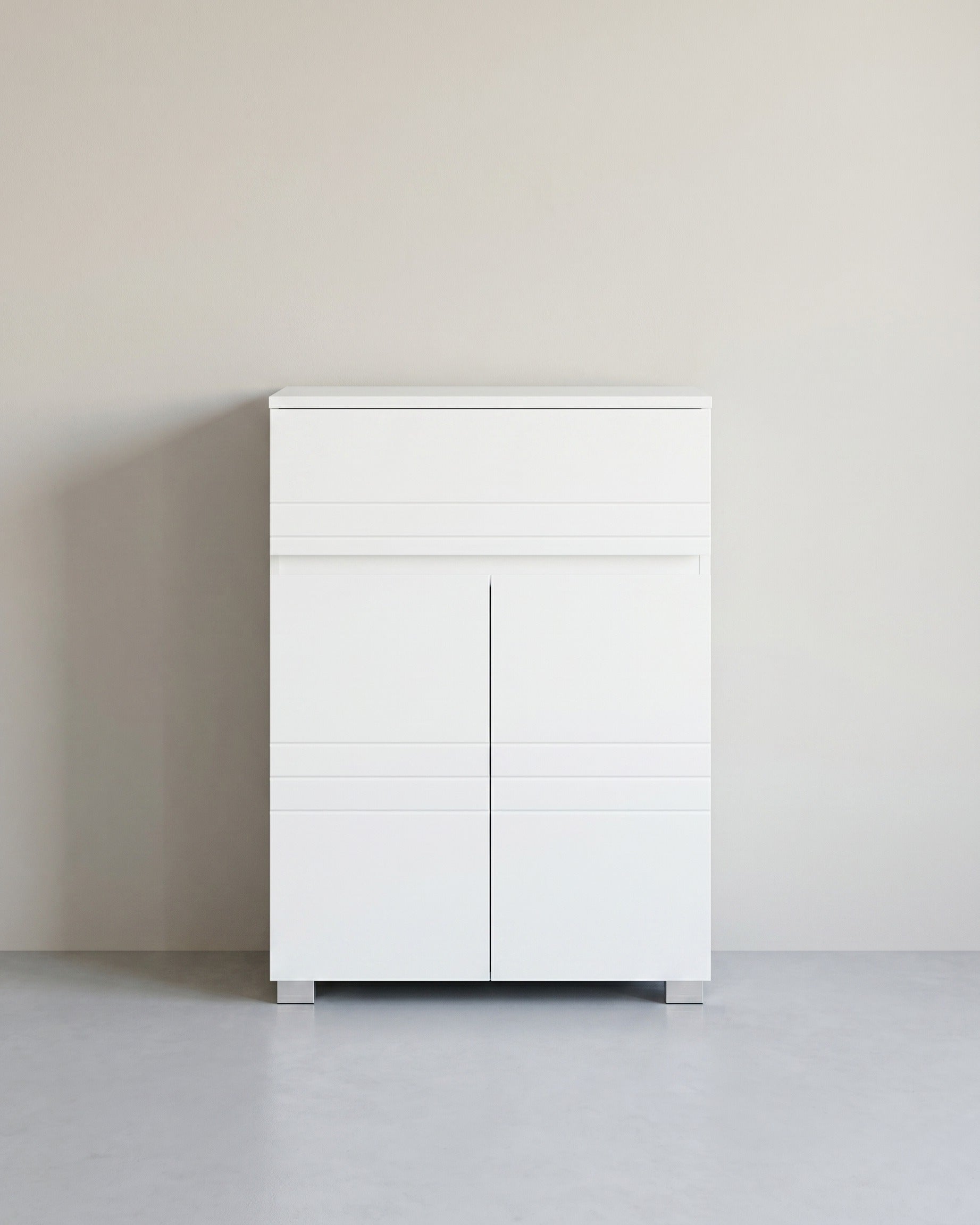 Badezimmerschrank mit Stauraum - Moderner Seitenschrank - 60x80x30 cm - Weiß