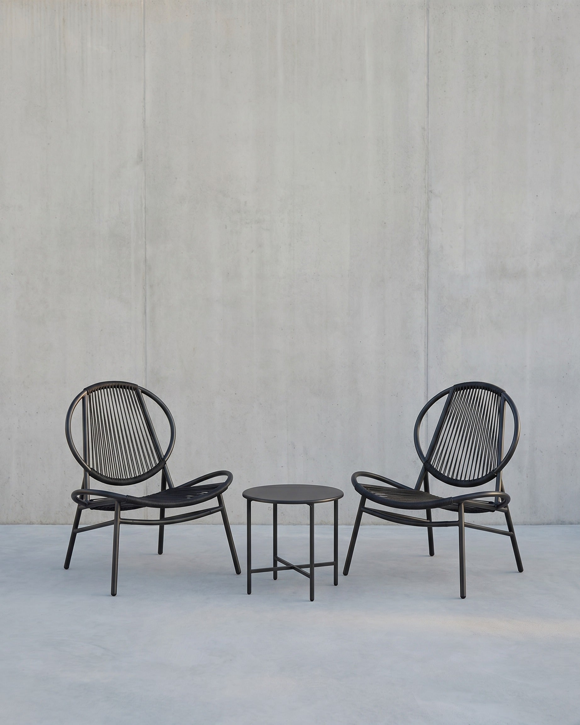 Balkonmöbel Set - 3er Set mit Tisch und 2 Stühlen - Balkonset - Gartenset – Schwarz