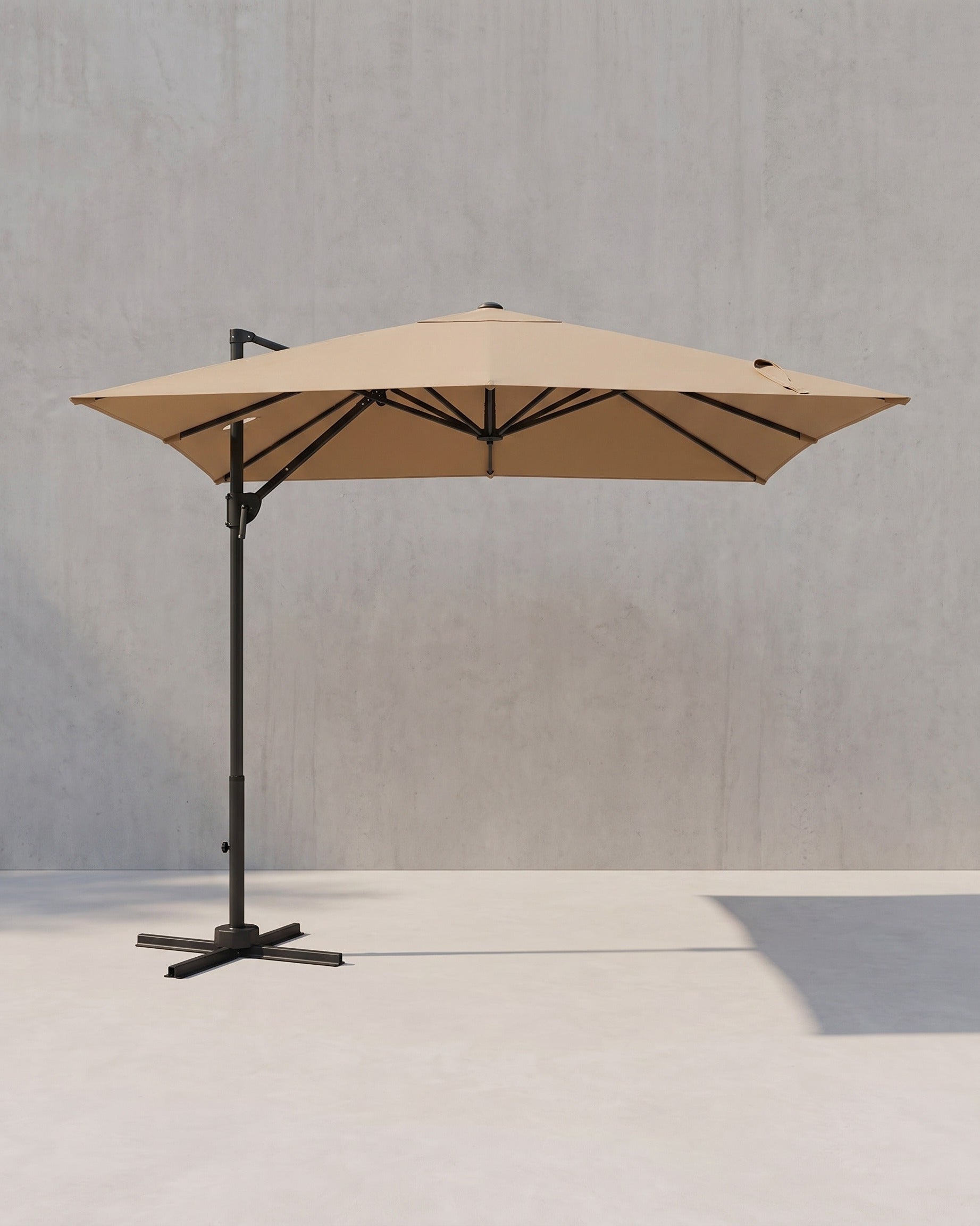 Ampelschirm 270 x 270 cm - Stufenlos verstellbar und 360° drehbar – Taupe