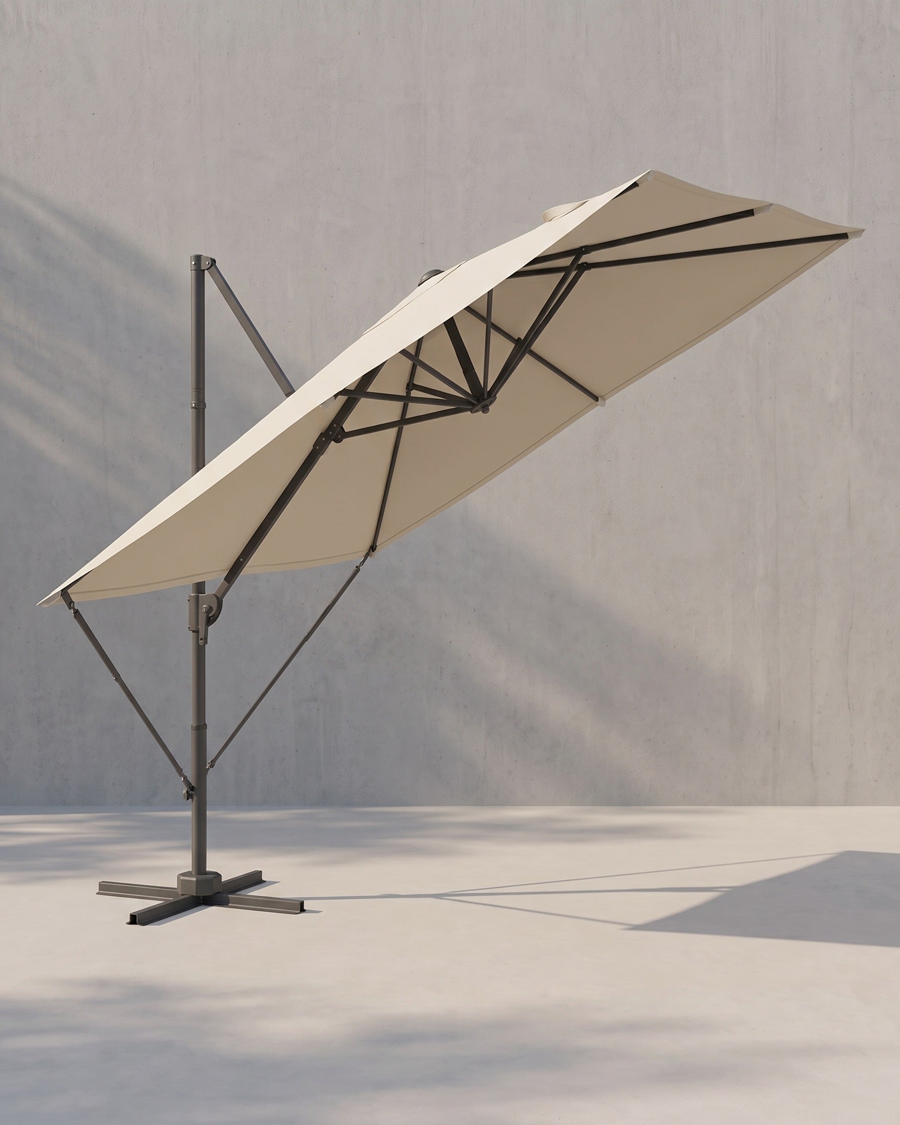 Ampelschirm 270 x 270 cm - Stufenlos verstellbar und 360° drehbar – Beige