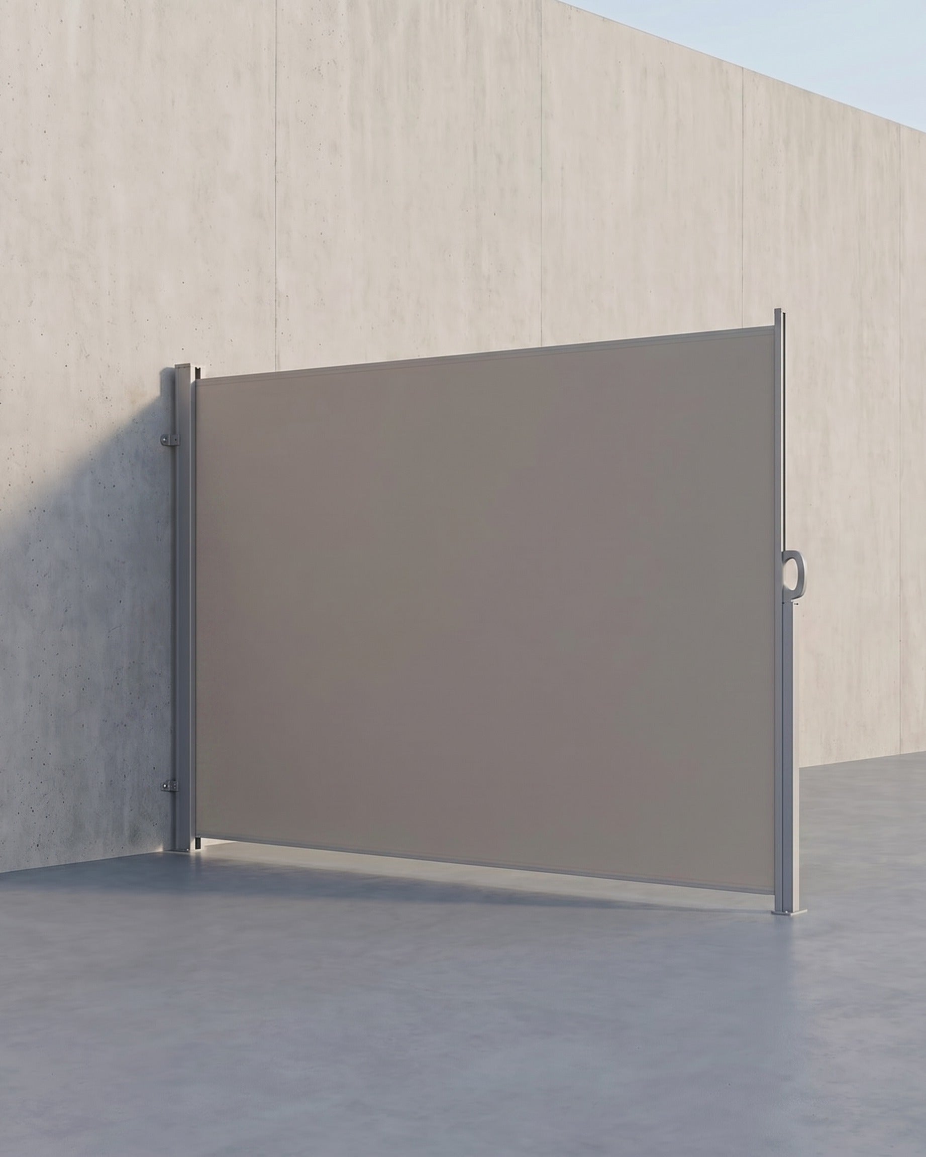 Gartensichtschutz / Seitlicher Sonnenschutz für Balkon und Terrasse – Aluminium / Taupe