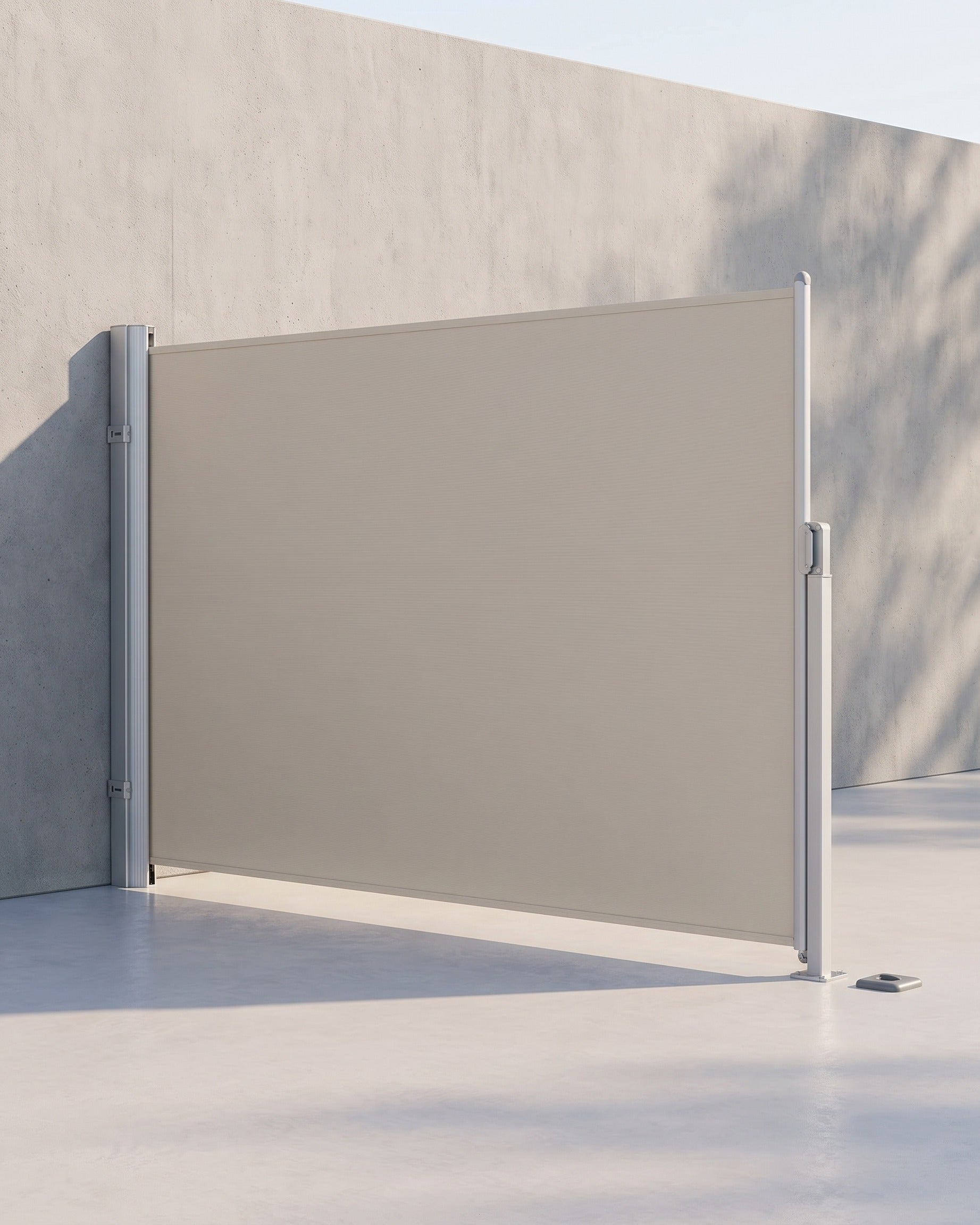 Ausziehbarer Gartensichtschutz – Windschutz – Sonnenschutz aus Edelstahl – Aluminium / Beige – 160 × 300 cm