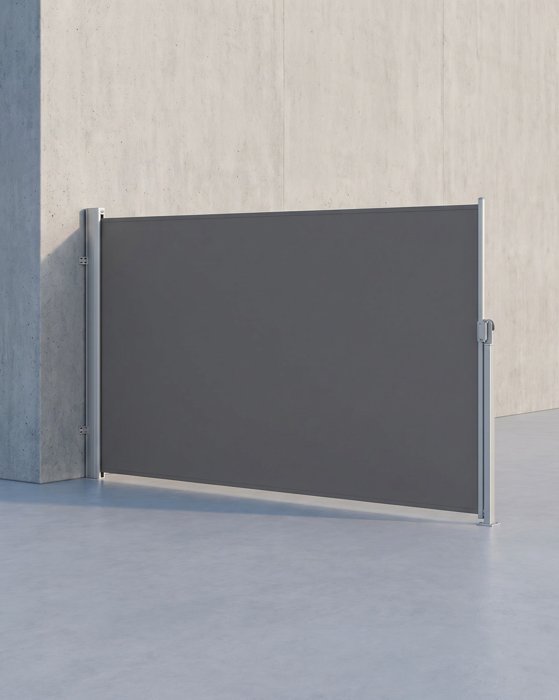 Gartensichtschutz – Edelstahl/Aluminium – Terrassensichtschutz – Blickdicht – Grau/Aluminium – 160 x 350 cm
