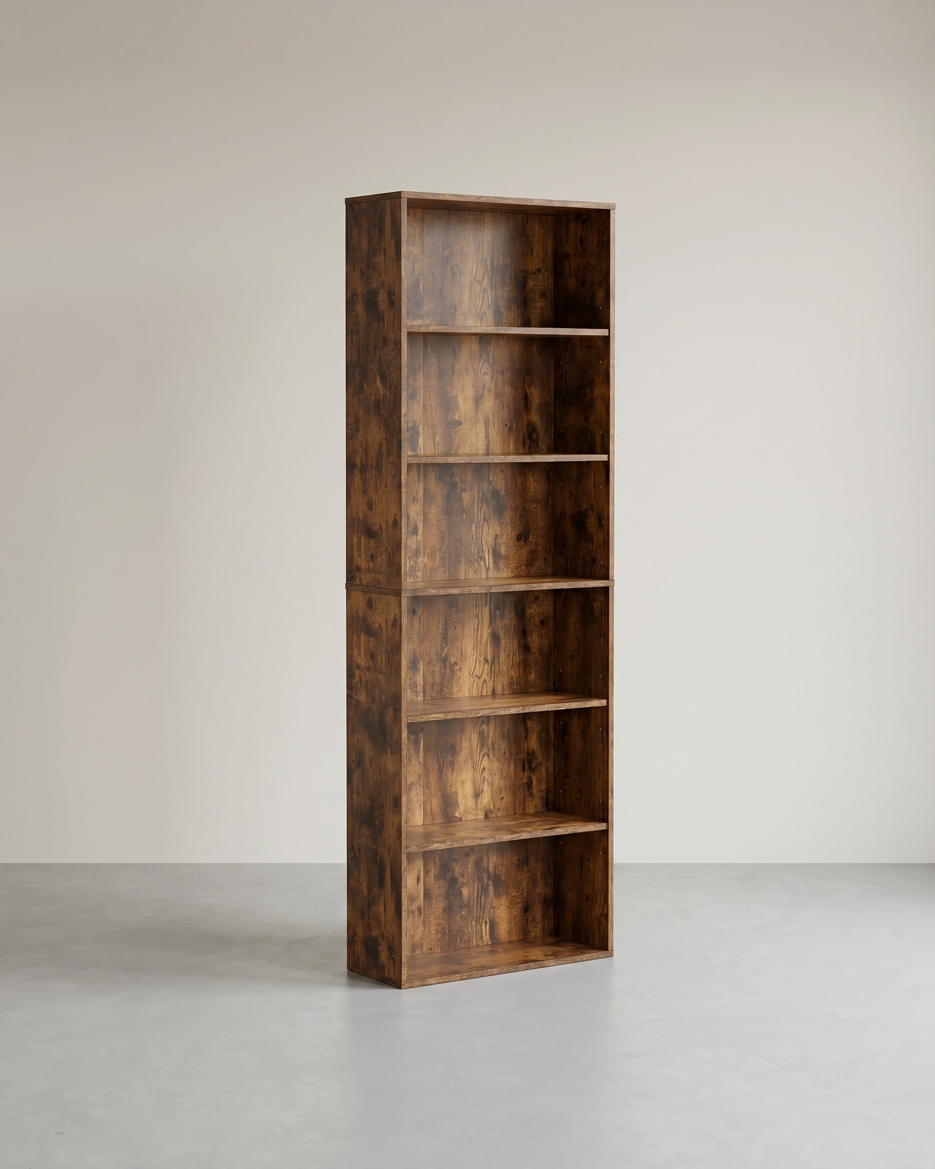 Modernes offenes Bücherregal – Geräumiges, freistehendes Aufbewahrungsregal mit verstellbaren Regalböden und minimalistischem Design – Braun