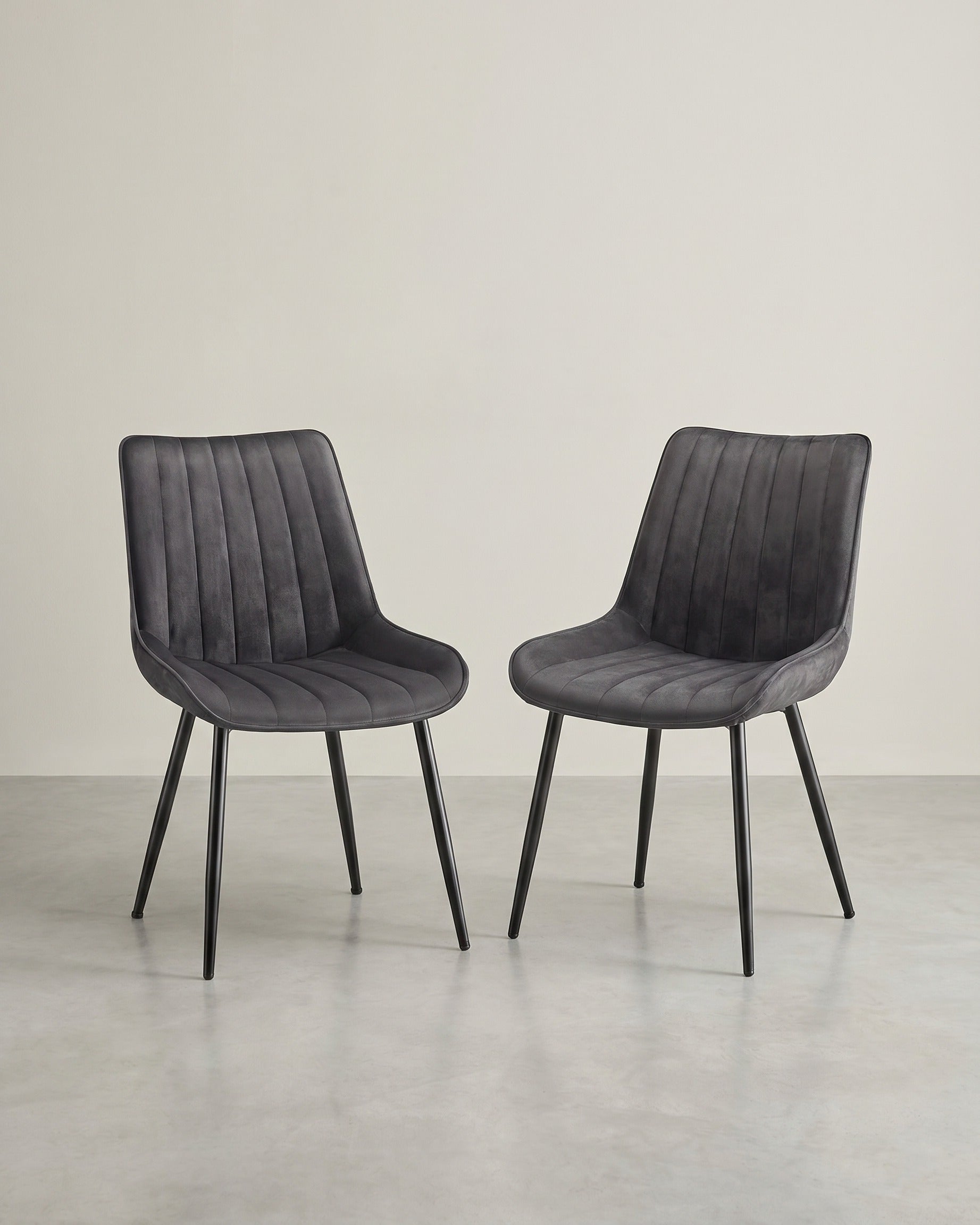 Esszimmerstuhl-Set, 2er-Set – Ergonomisches Design – Bequeme Polsterung – Stahlbeine – Grau