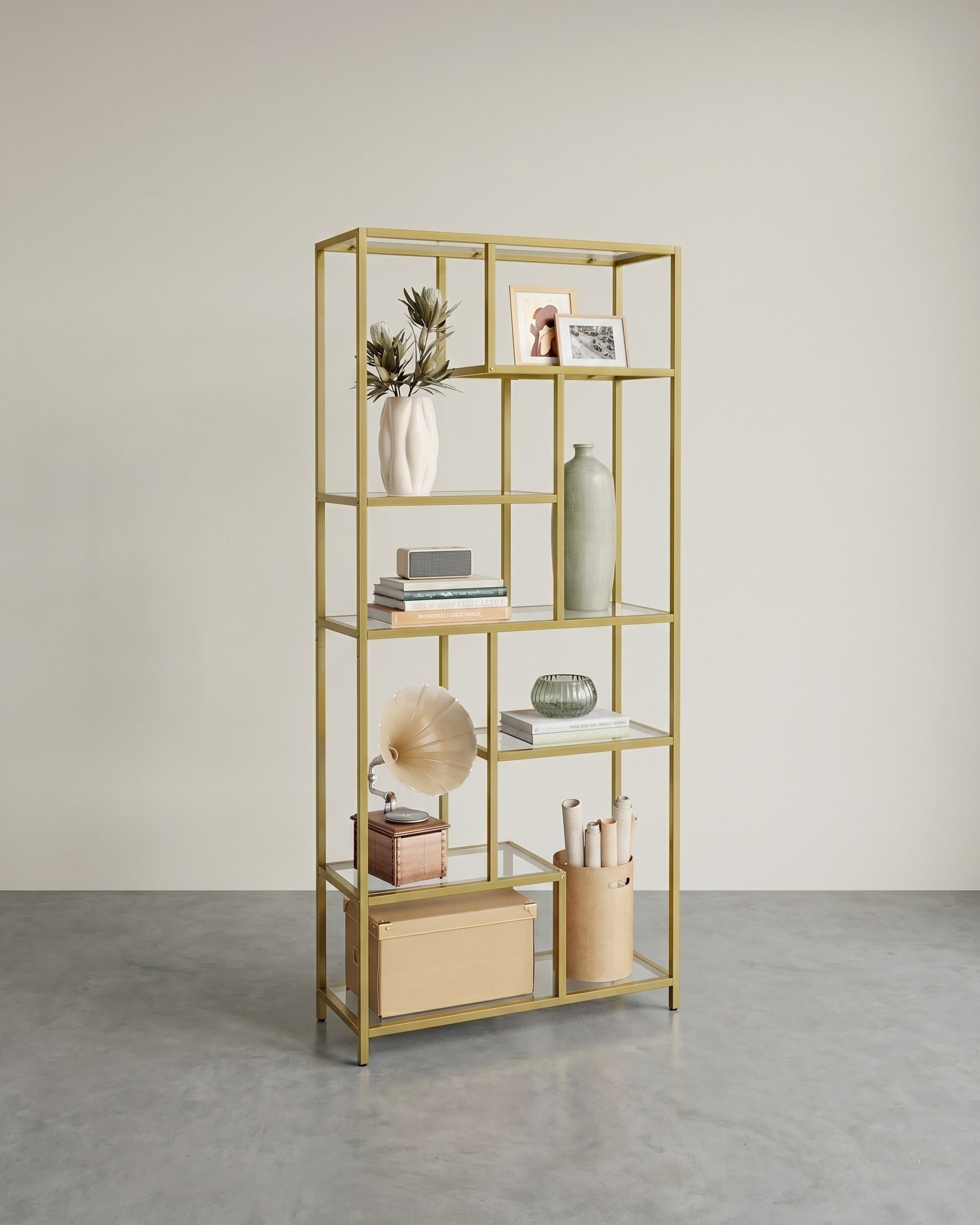 Moderner 6-stöckiger Standschrank – stilvoll und funktional – Gold