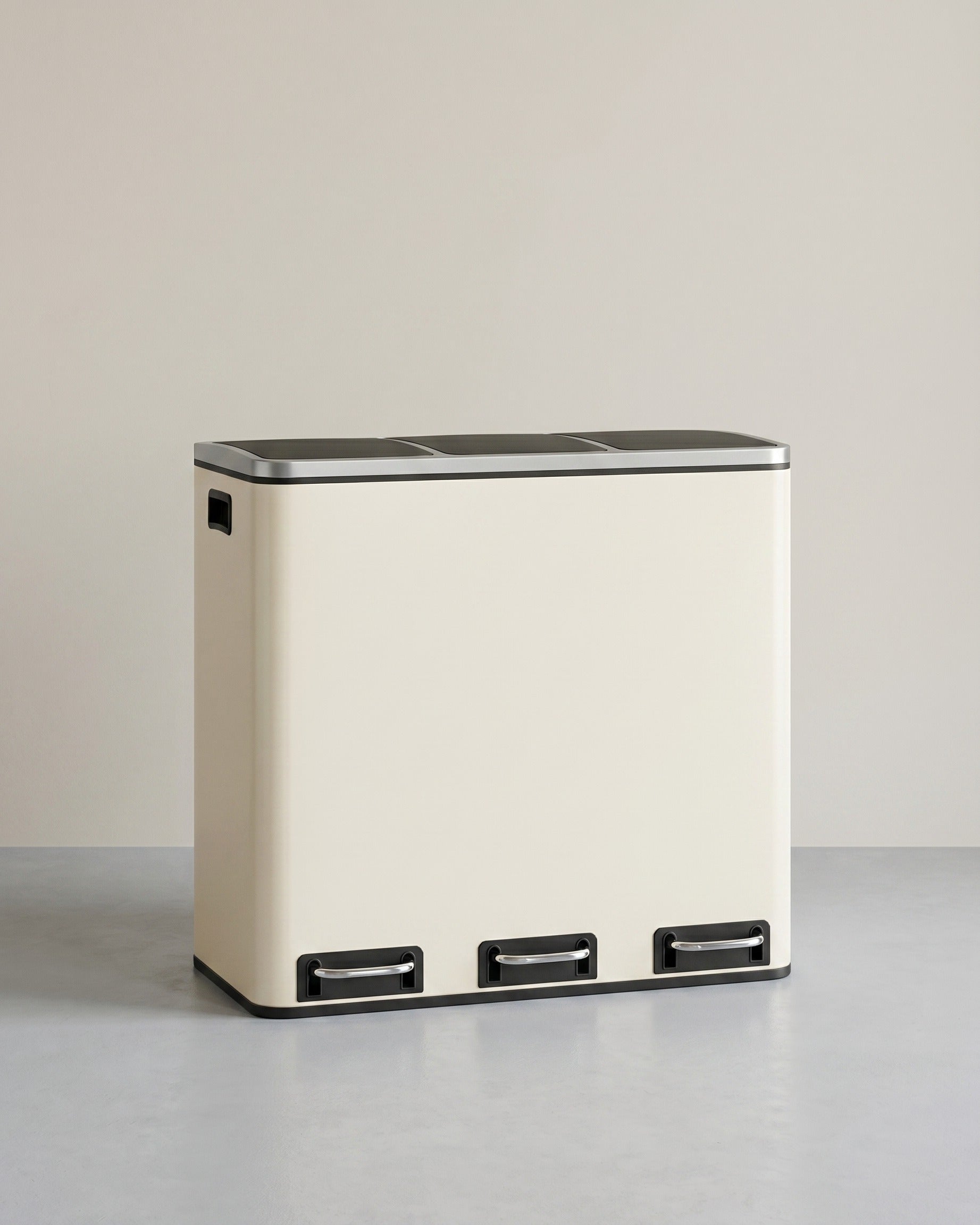 54L Abfalleimer - 3-Fach Abfalleimer - Treteimer - Abfalleimer 3 x 18L – Beige