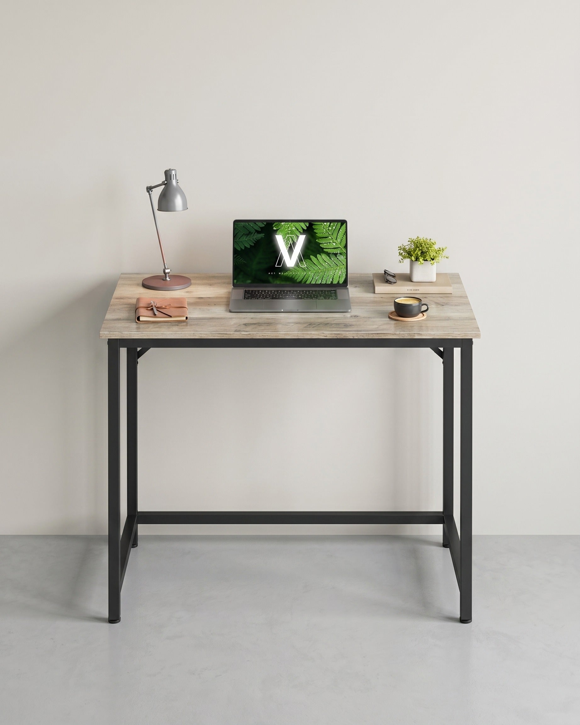 Kompakter Schreibtisch – Modernes Design – Bis zu 50 kg belastbar – Grau