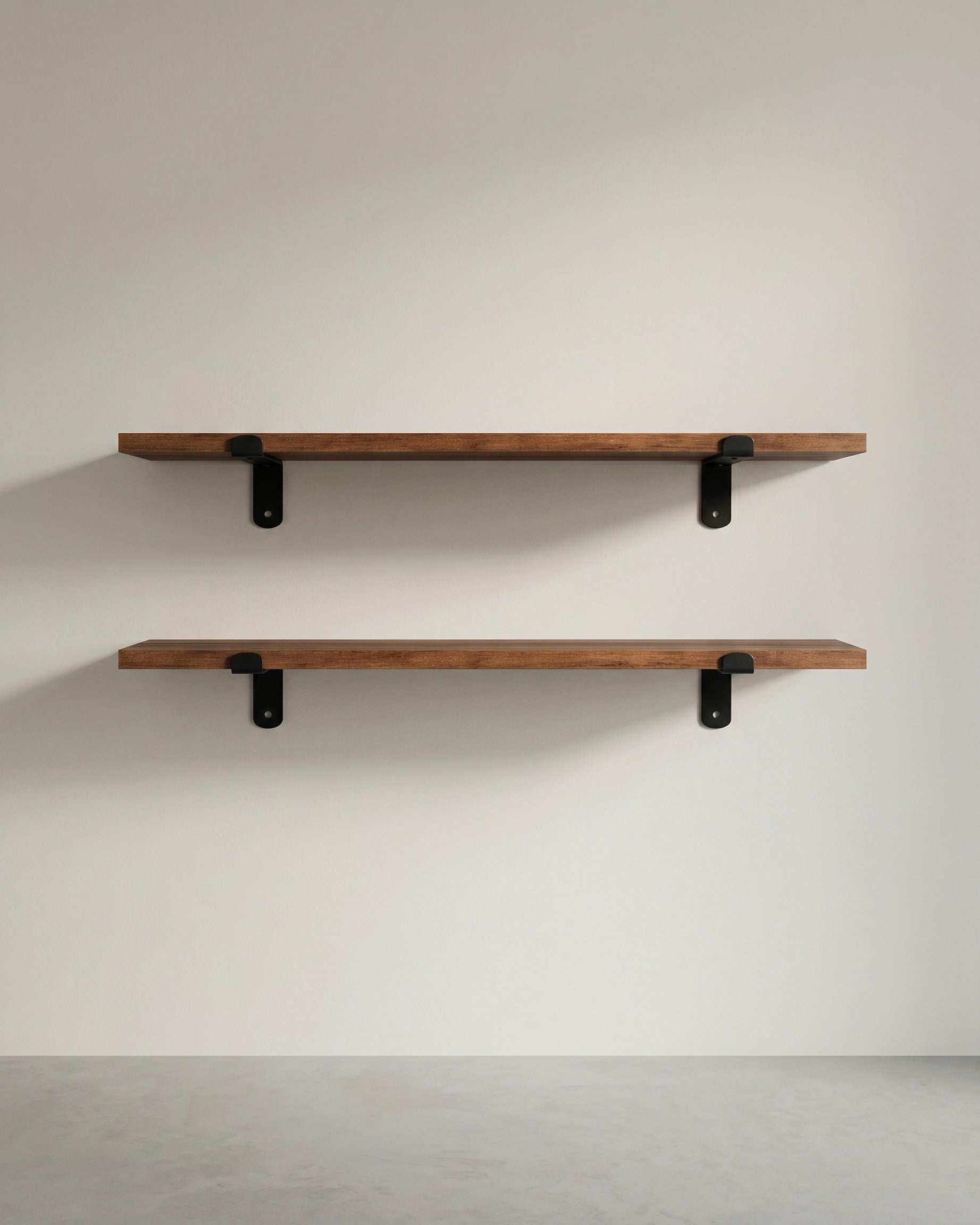 Wandregale 2er Set – 60 x 20 x 7 cm – Retro Wandregale aus Holz – Tragkraft 15 kg pro Boden